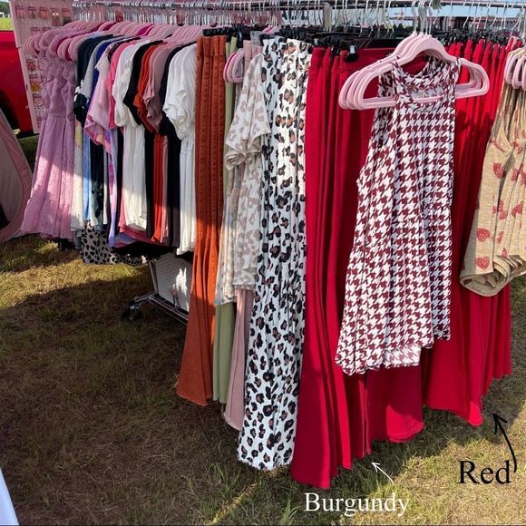 Restocked- Red Bell Bottom Jeans/ S-XL / 34” Inseam - Picture 5 of 10